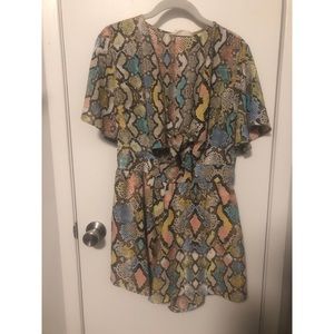 Snakeskin print romper